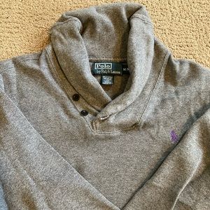 POLO RALPH LAUREN button collar sweater size M